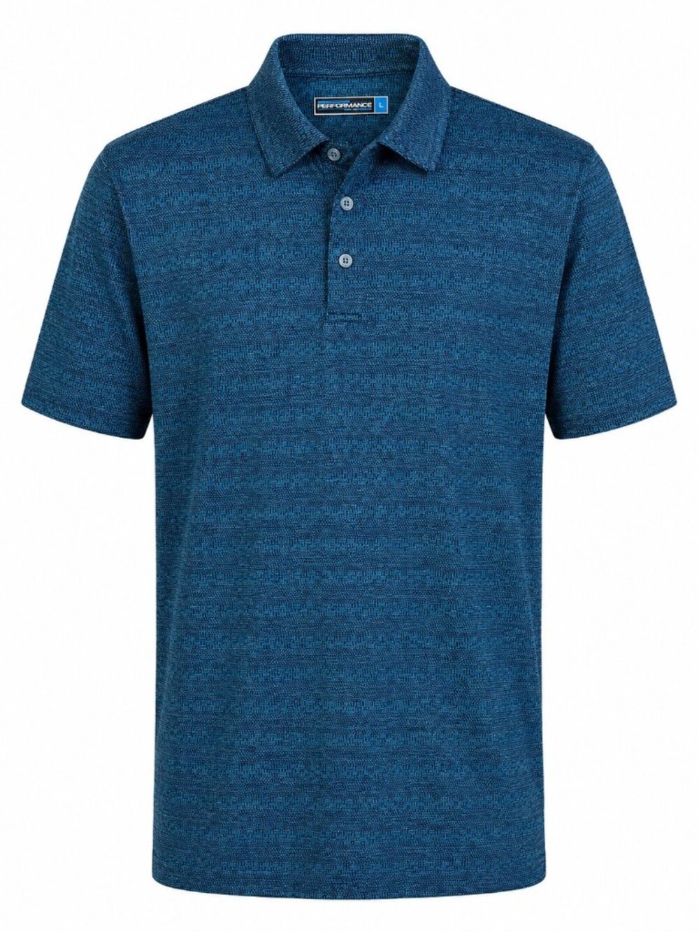 Roundtree & Yorke Performance Men's Polo Shirt Blue L Polyester Spandex Stretch